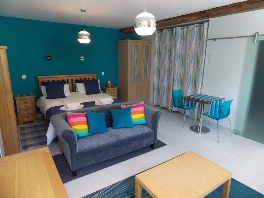 Bedroom and seating area