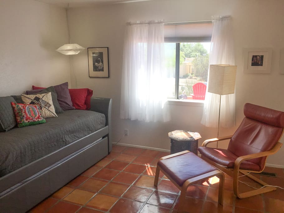 The trundle bed serves as a couch during the day and a very comfortable bed at night.