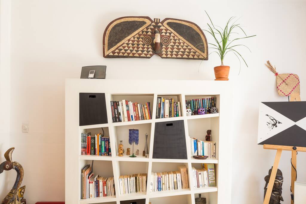 library (French, English and Spanish books)