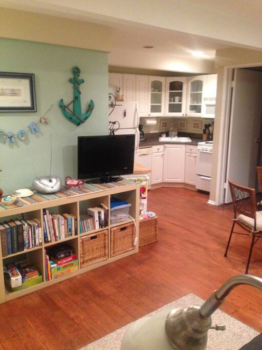 Fully equipped kitchen and living area