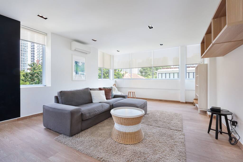 Living room: sofa and coffee table