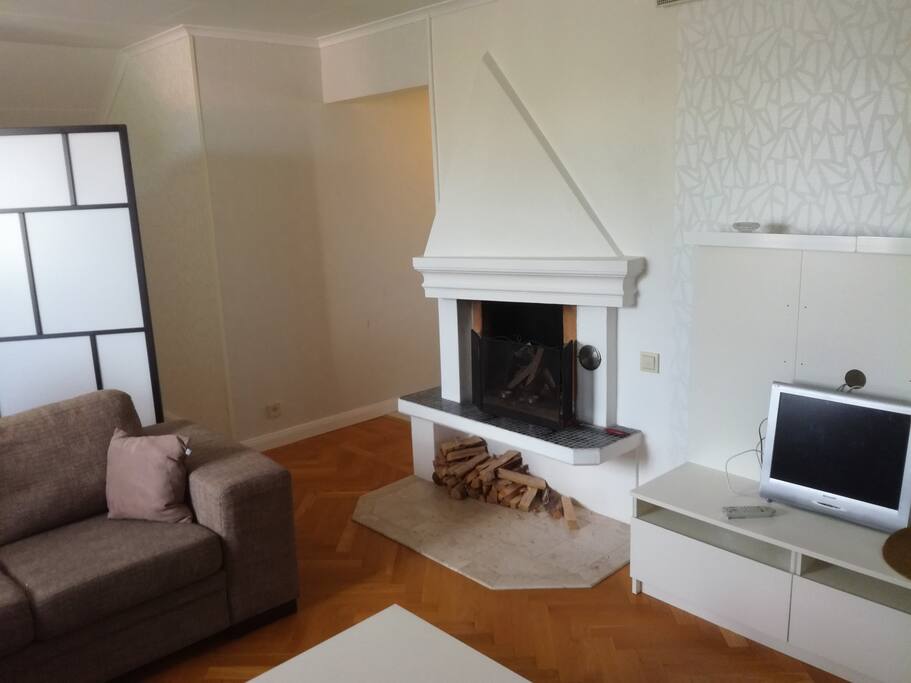 Fireplace in livingroom.