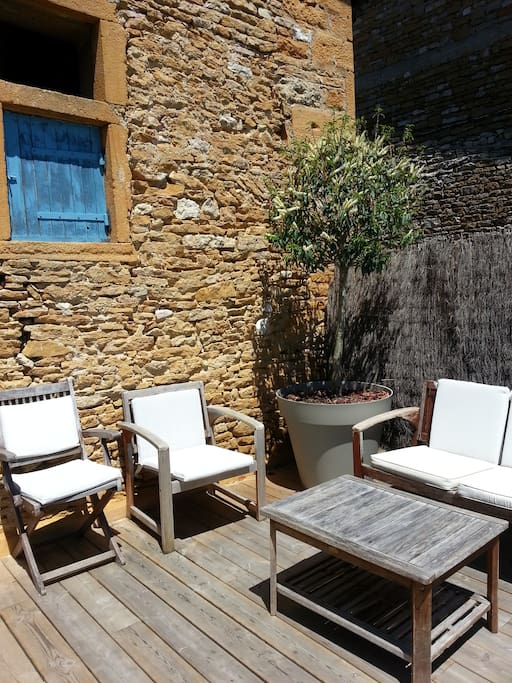 coin plein sud dans le jardin