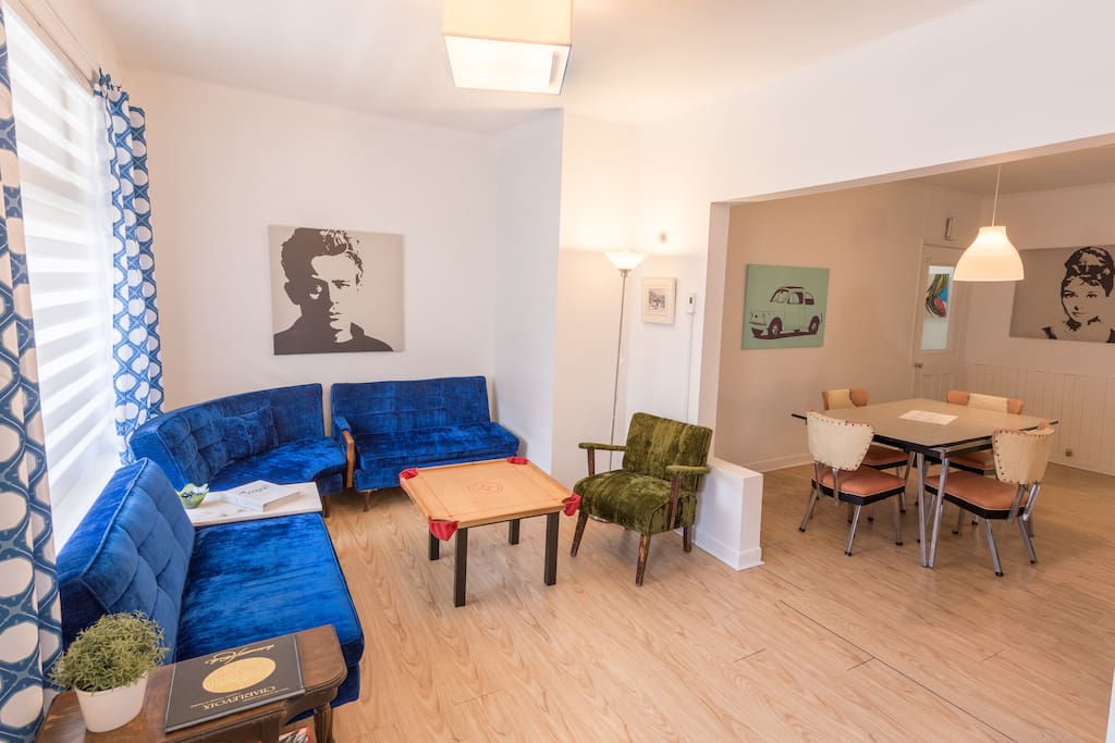 Living room and dining area