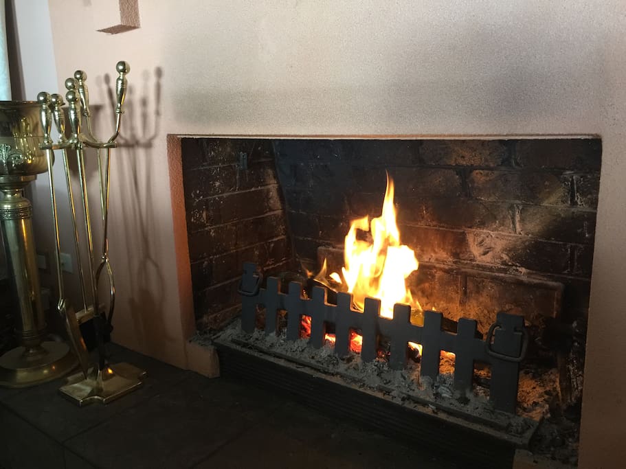 Enjoy the fireplace during the winter.