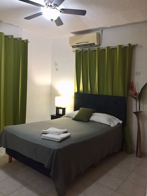 First bedroom, double bed with personal mini split air conditioning