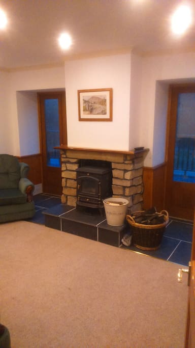 Lounge with woodburner