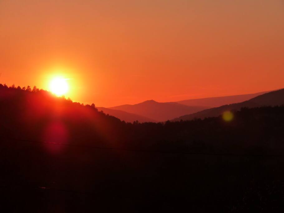 Les superbes couchers de soleil depuis la terrasse