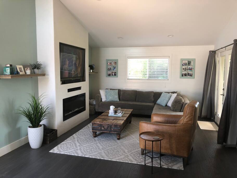 Living room with large 4K TV