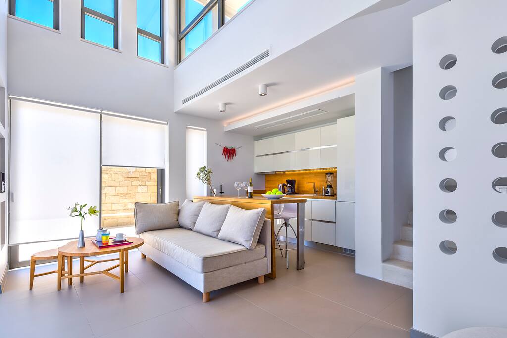 Open=plan kitchen and living area
