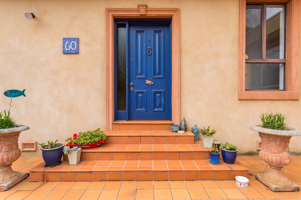 A unique house warrants a unique entry.