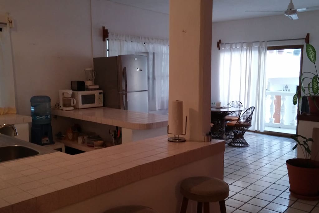 kitchen and dining room area