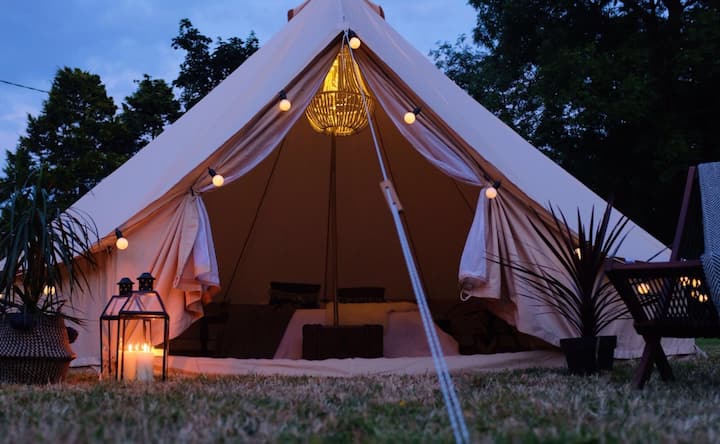 Anella Boutique Camping Bell Tent Hire N Cornwall Tents For Rent In Cornwall England United Kingdom