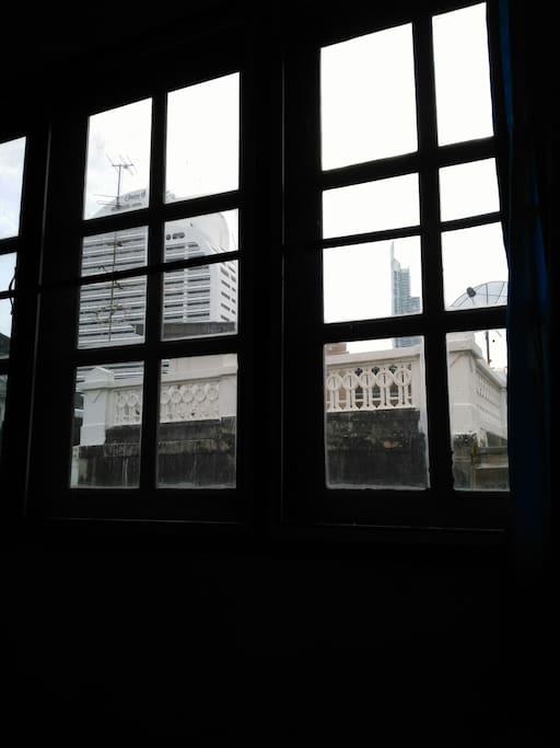 A view from the room, seeing Shangrila Bangkok hotel