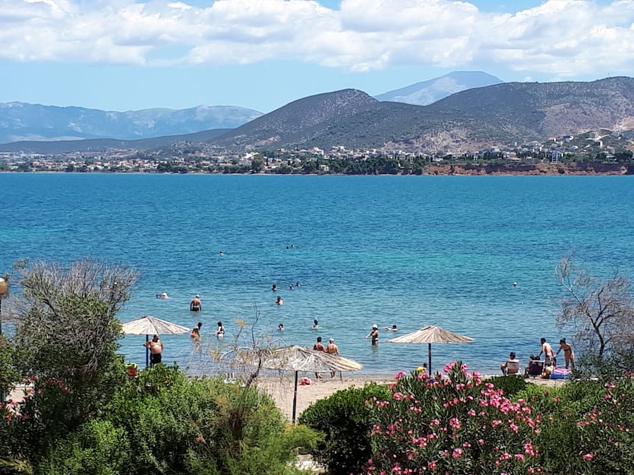 Η εξαιρετική πλαζ με τα ζεστά νερά μπροστά στο διαμέρισμα