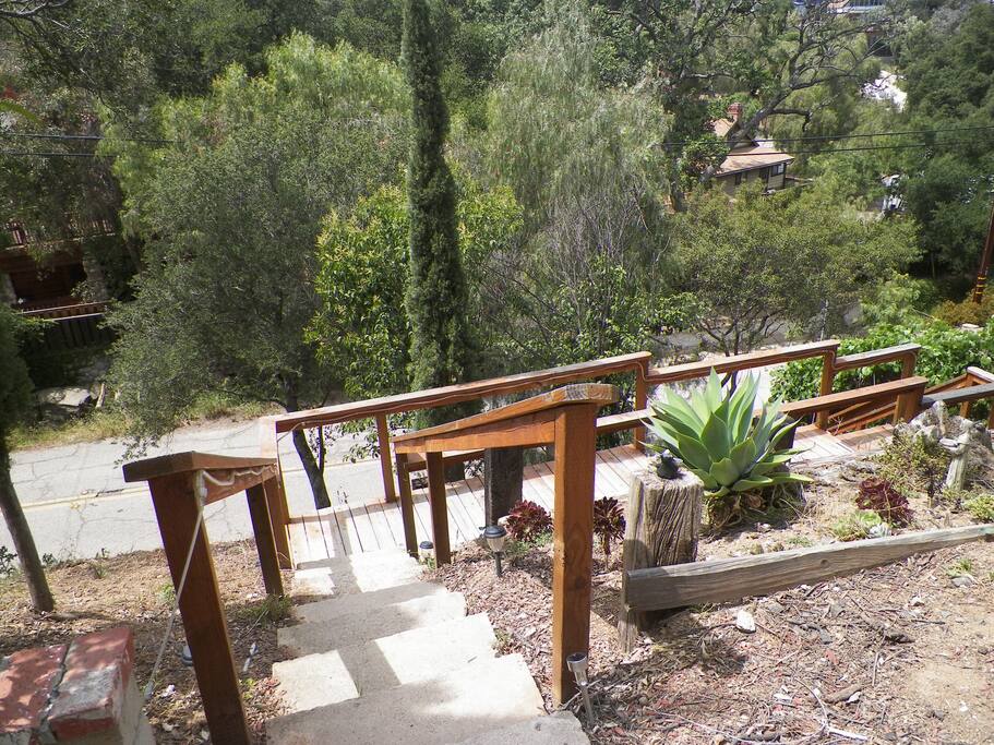 There are a few stairs to get up here, because the house is literally on a hill.
