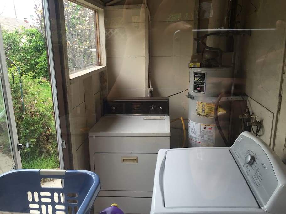wash and dryer in unit.