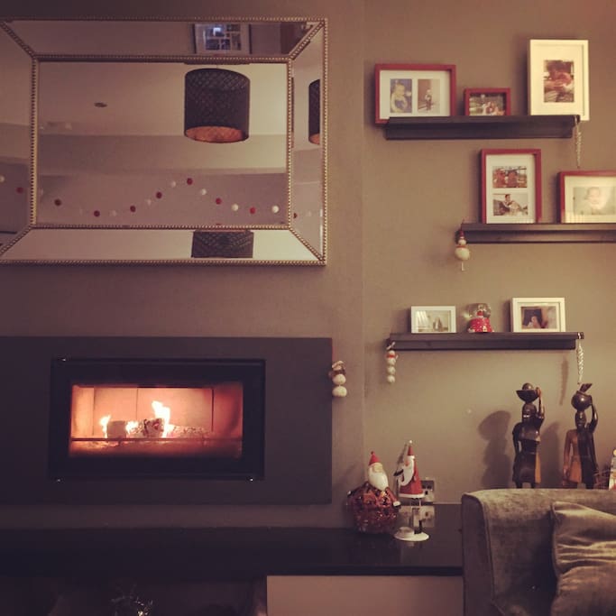 Wood burning stove in sitting room