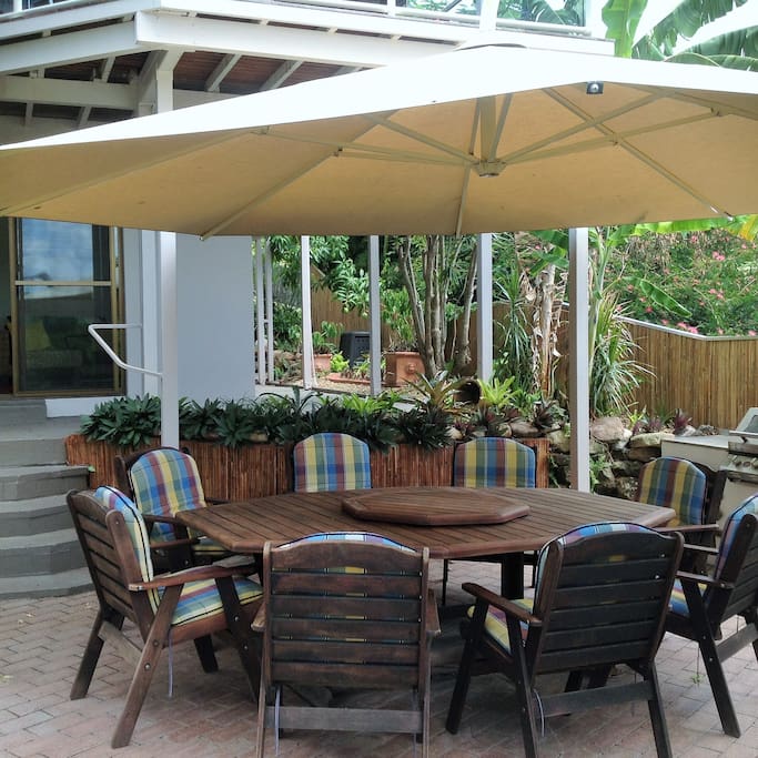 Outdoor entertainment with barbecue