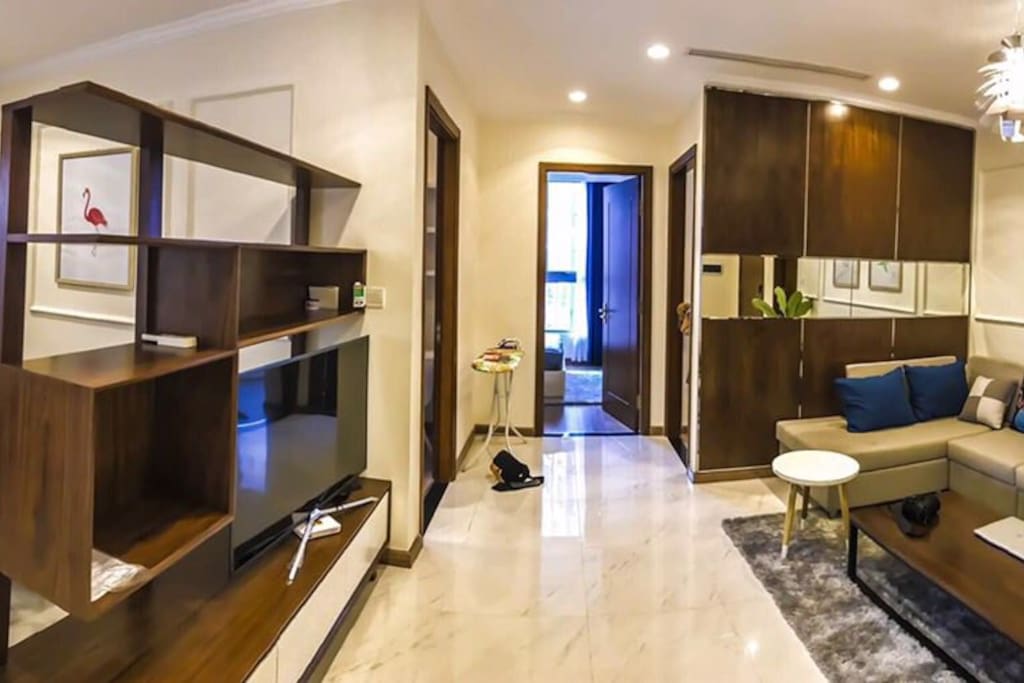 Spacious living room area that can fit over 30 guests at the same time