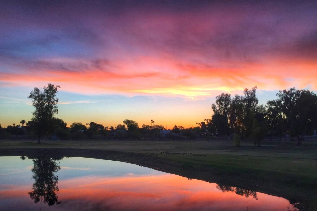 Sunrise view from the yard, enjoy your coffee and look at this