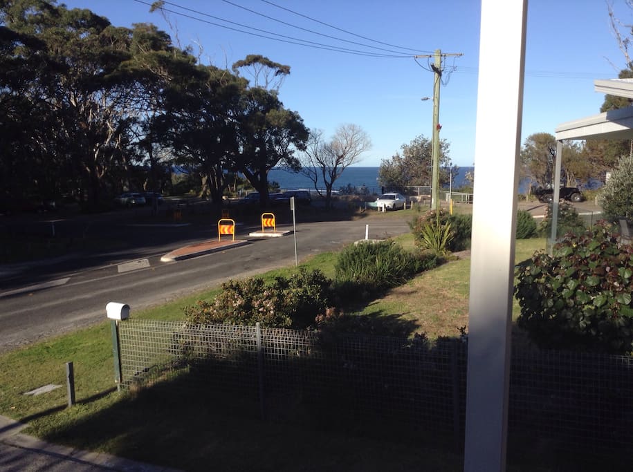 View from our the front of the property to the beach