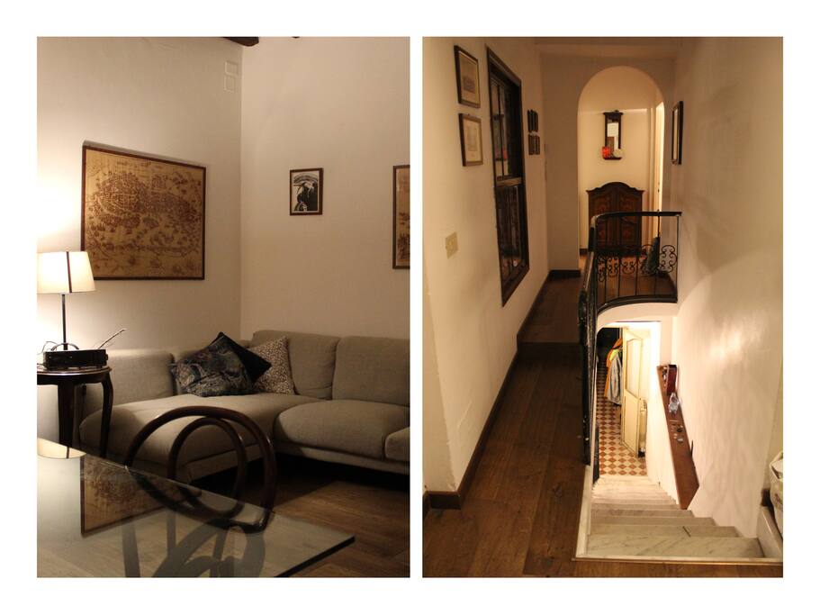 This is the livingroom where you can eat your beakfast. Under the stairway ther is bathroom and kitchen to share with the other home mate.