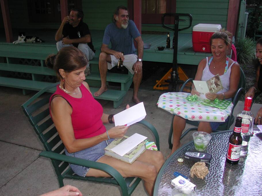 Friendly outdoor patio and porch