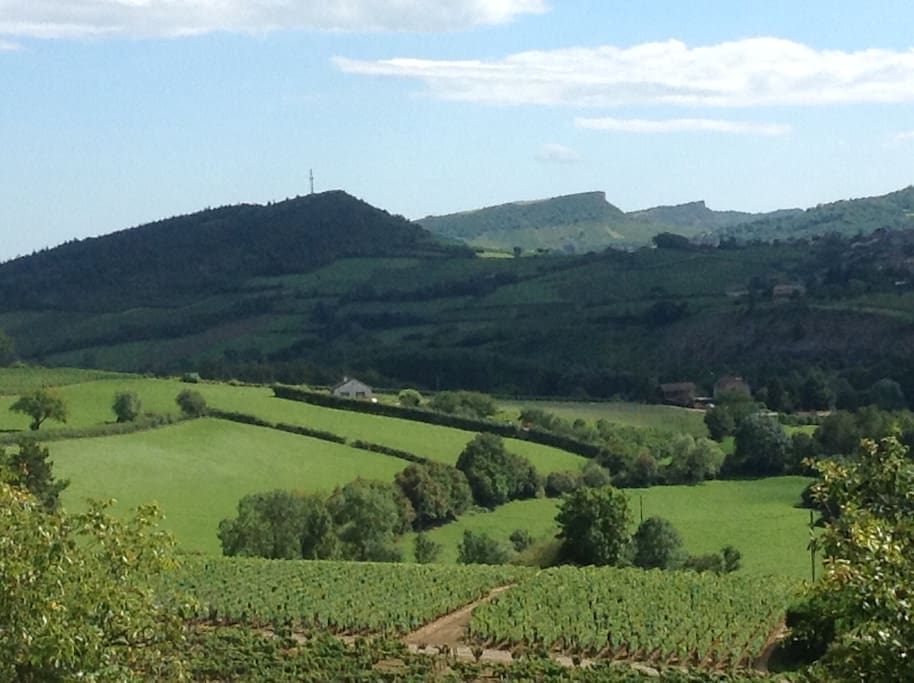 Vue sur les 2 roches : Solutré & Vergisson