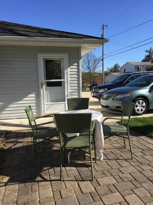 This shows the space for parking in front of the two car garage.