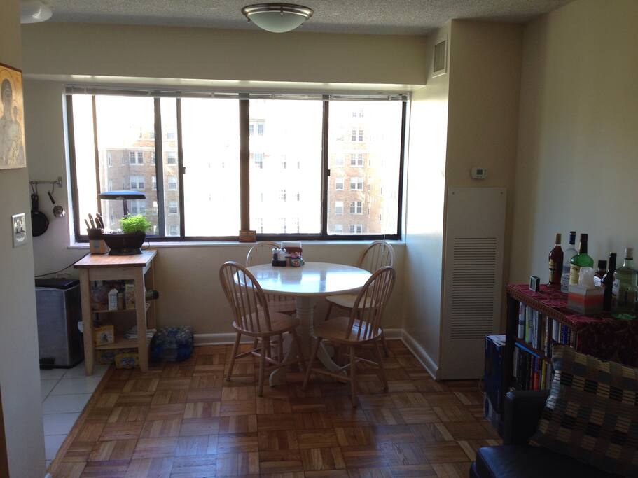 Eat in kitchen with views of Meridian Park.
