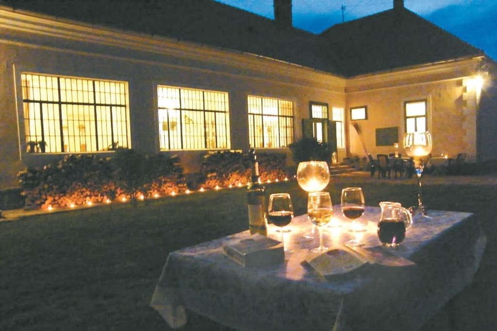 view from the veranda by night