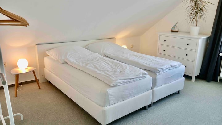 Wenn gewünscht können die Betten auseinander gestellt werden.