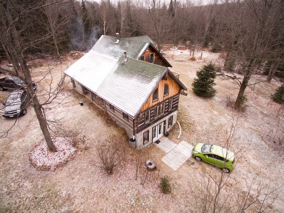 Aerial view of the whole house. We live on the main floor