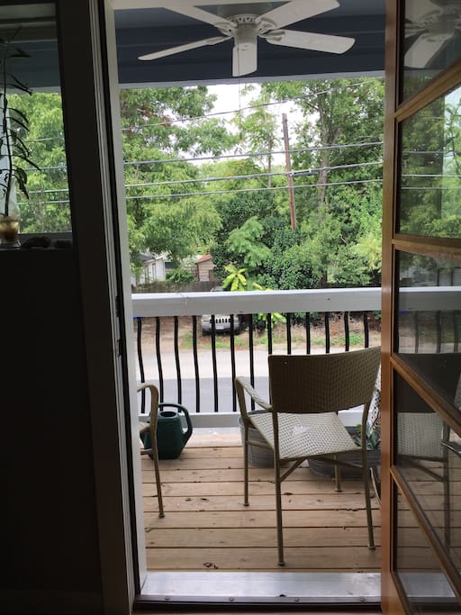 Private upstairs balcony.