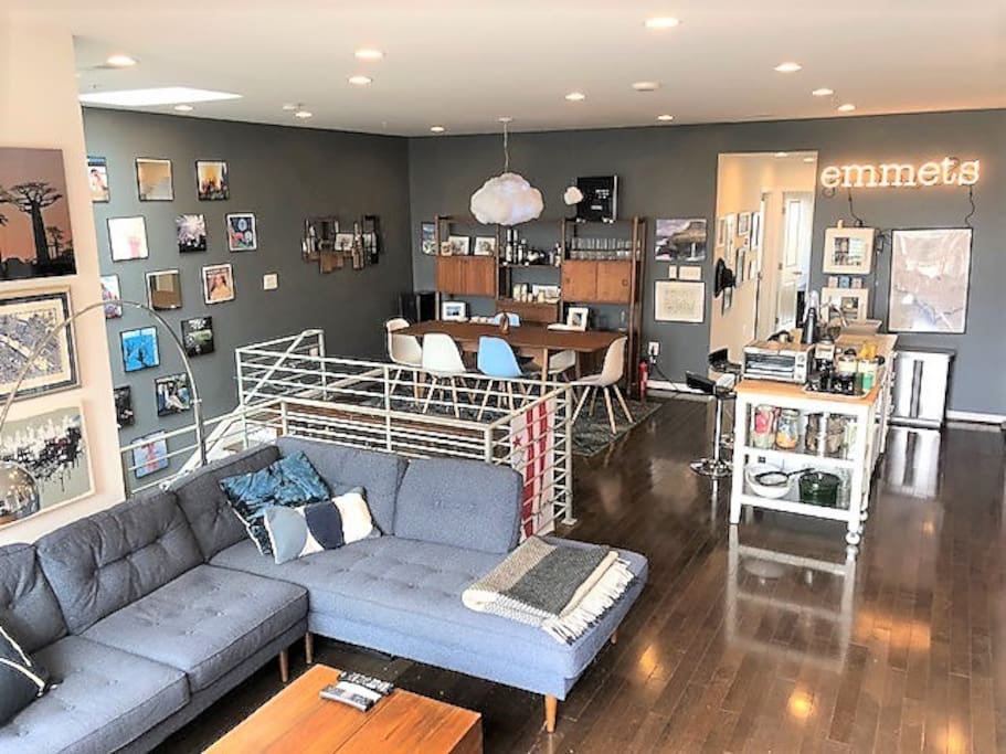 Spacious loft-style living area