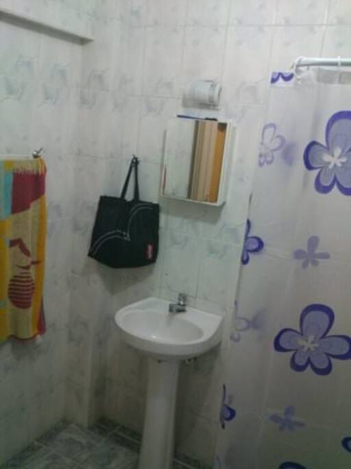 Shared, large bathroom