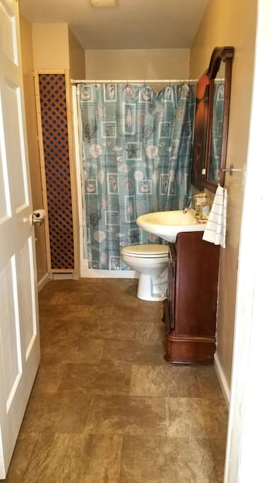 shared Bath roomy including towels