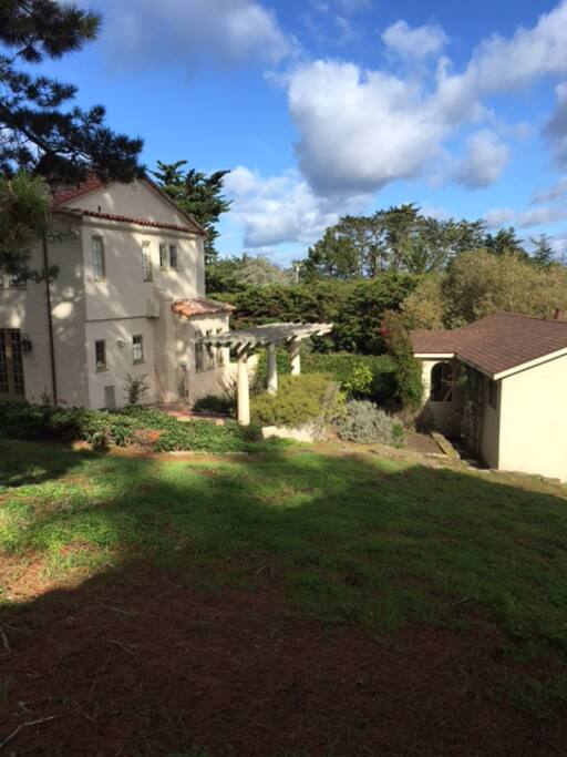 main house and cottage on the right