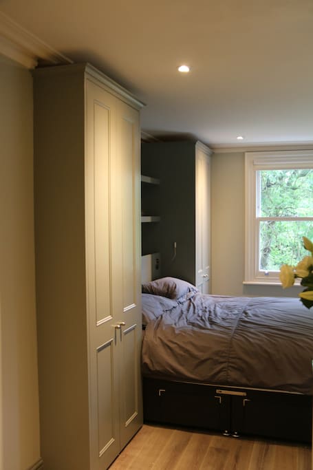Plenty of storage available and a brand new queen size bed for you