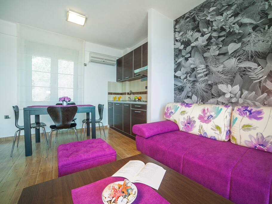 Living room with sofa bed