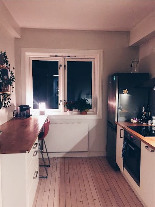 Kitchen with everything needed to make dinners at home.