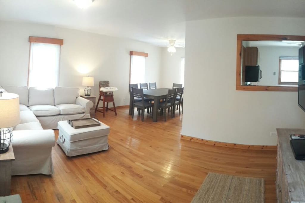 Living/Dining Room with 50 Inch Flat Screen TV