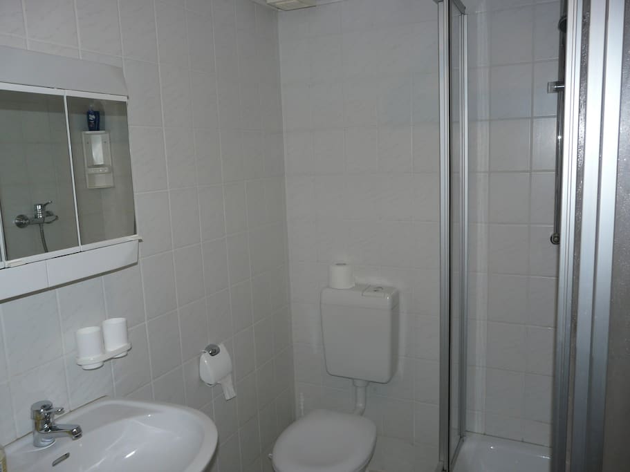 Bad mit Dusche und WC