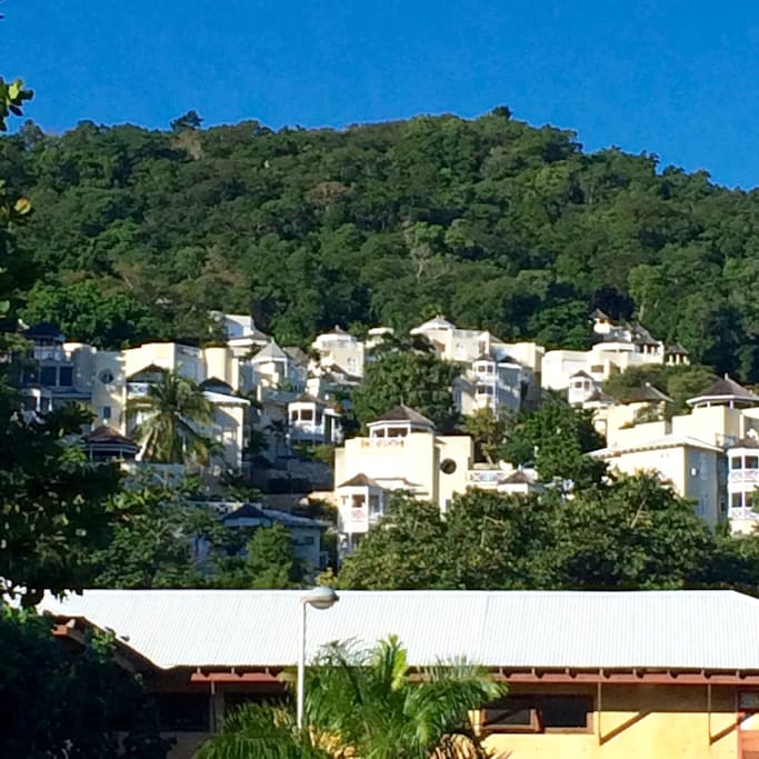 View of the condos from the town we are the one on the top of the hill
