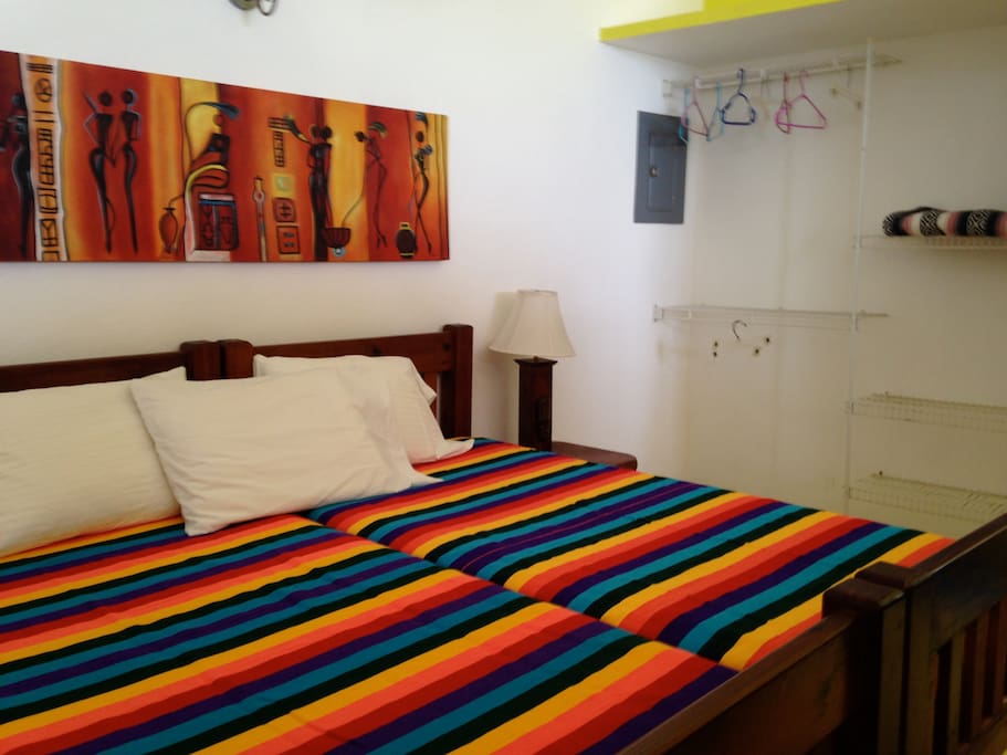 Beds can be singles or european kingsize