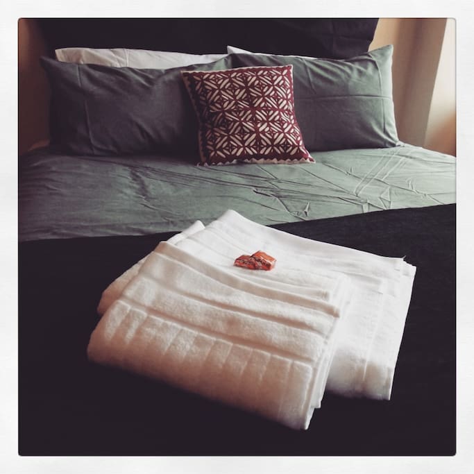 View of the bed.