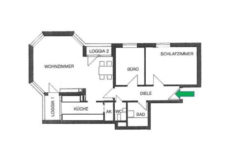 Grundriss - insgesamt 76 qm