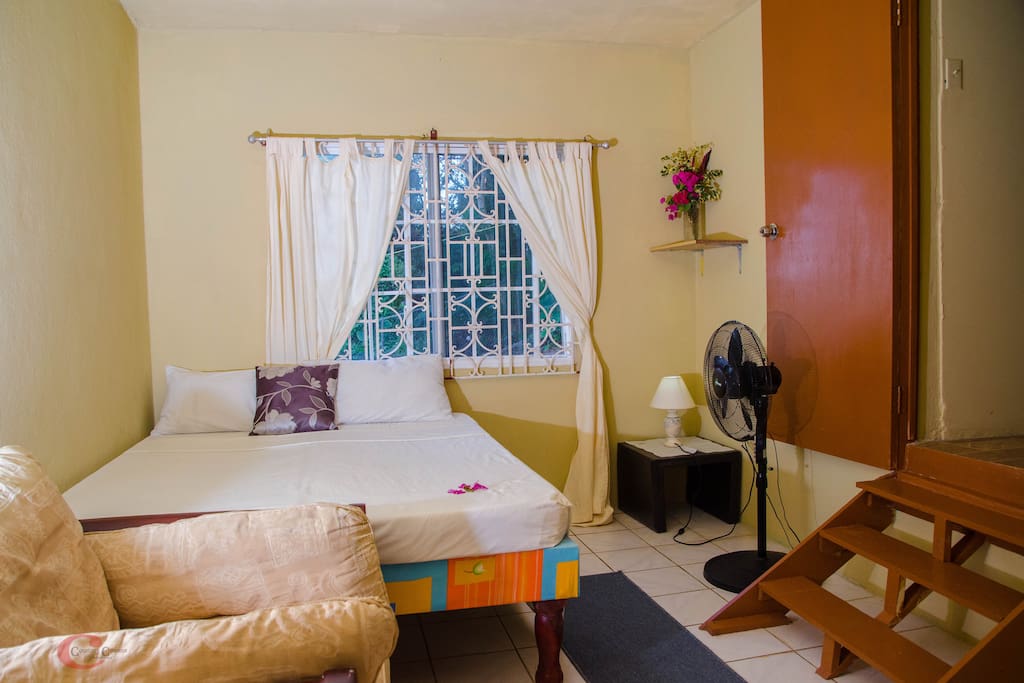 Double room with Ensuite. Bed turns into 2 singles if required (Please ask us when booking)