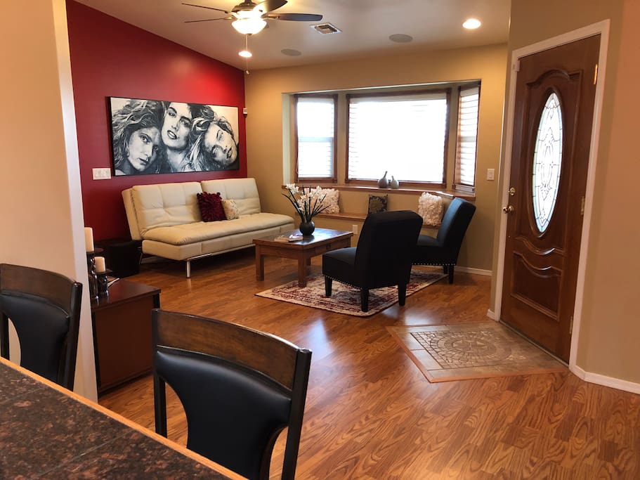 Open Living from Kitchen bar